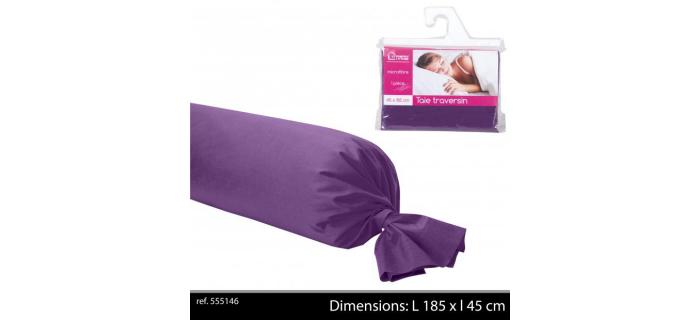 Taie Traversin 45 x 185 AUBERGINE Uni POLYESTER - taie traversin 2 personnes - Taie traversin lit 2 places Uni Mauve